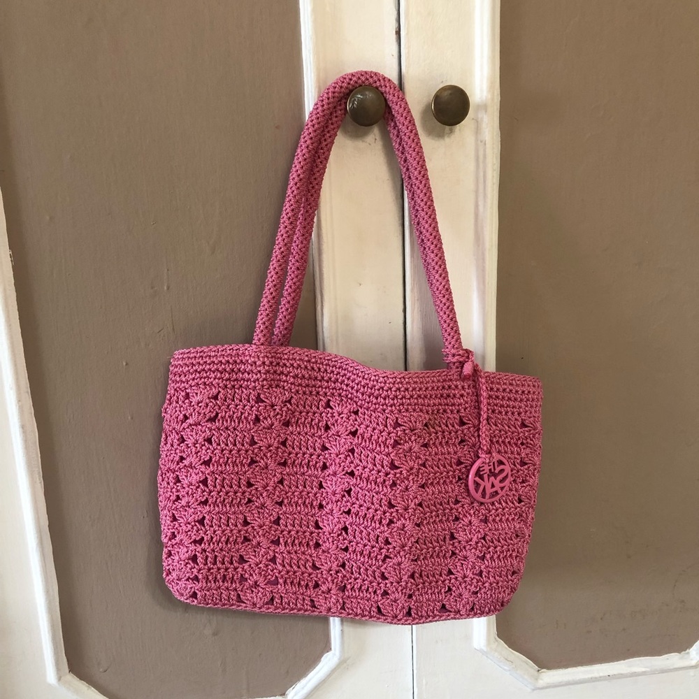 bubblegum pink crochet “The Sak” purse